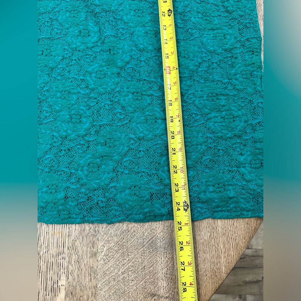 Anthropologie Maeve Floral Lace Midi Skirt size Small Green Turquoise Teal - Picture 14 of 16